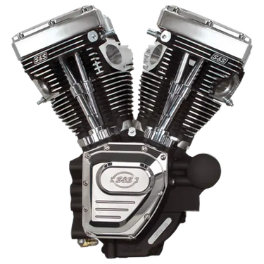 T124 S&S Long Block Engine 1999-06 585 Cam Wrinkle Black - TMF Cycles